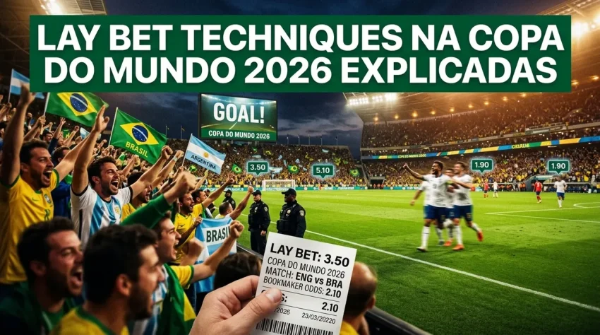 Visão da lateral do campo, comemorando, sobre as técnicas de apostas lay na Copa do Mundo.